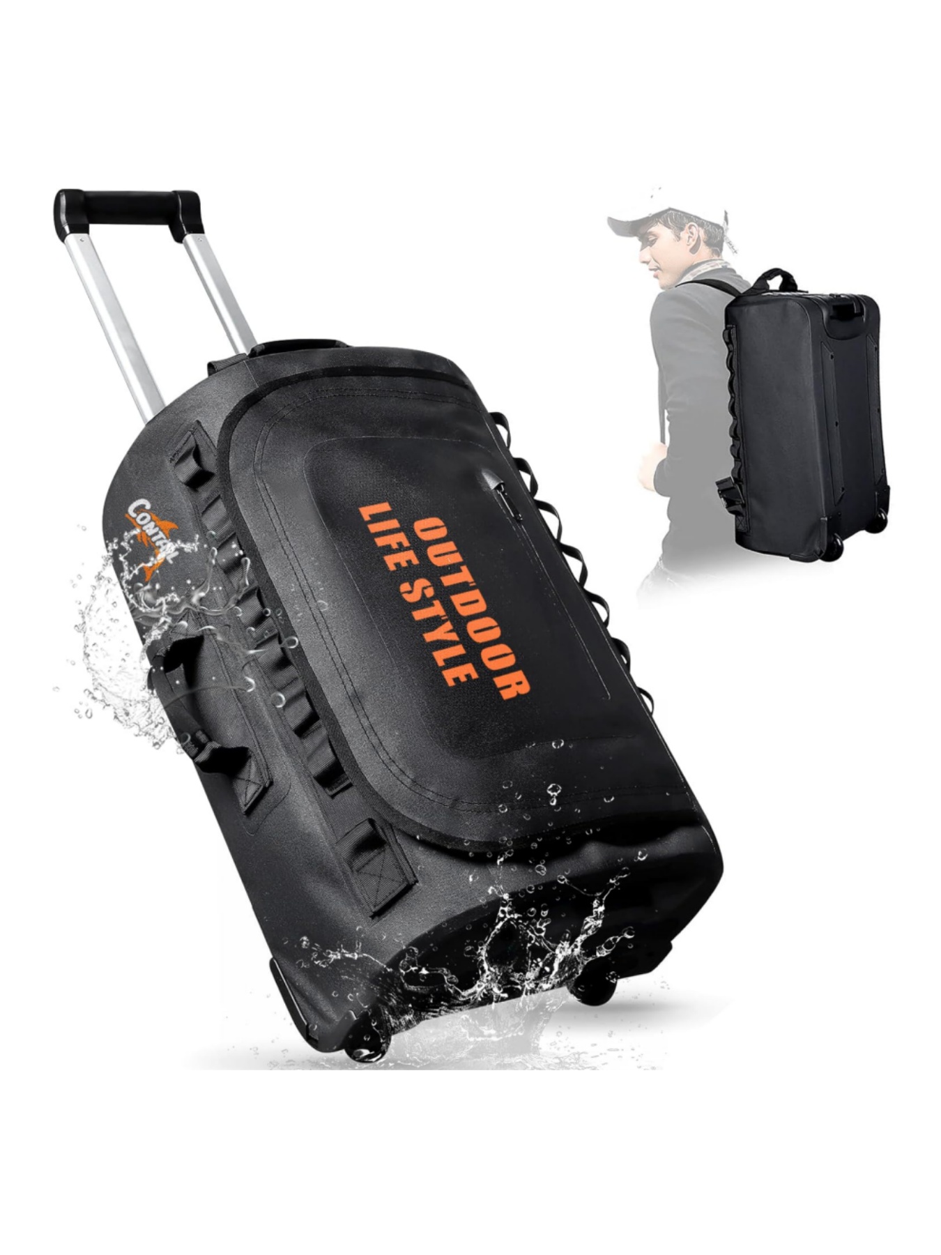 Foldable Rolling Luggage Bag - 48/95 Rally Wheeled Diving Bag, Wheeled