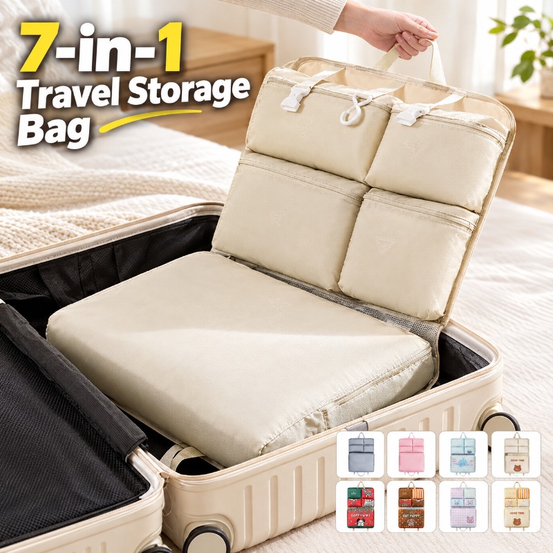 Luggage - 7-in-1 Travel Storage Bag, Portable Hanging