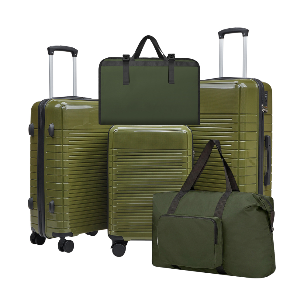 5 Piece PP Hard Shell Luggage  - Spinner Wheel Rolling Suitcase 20 Inch review and price